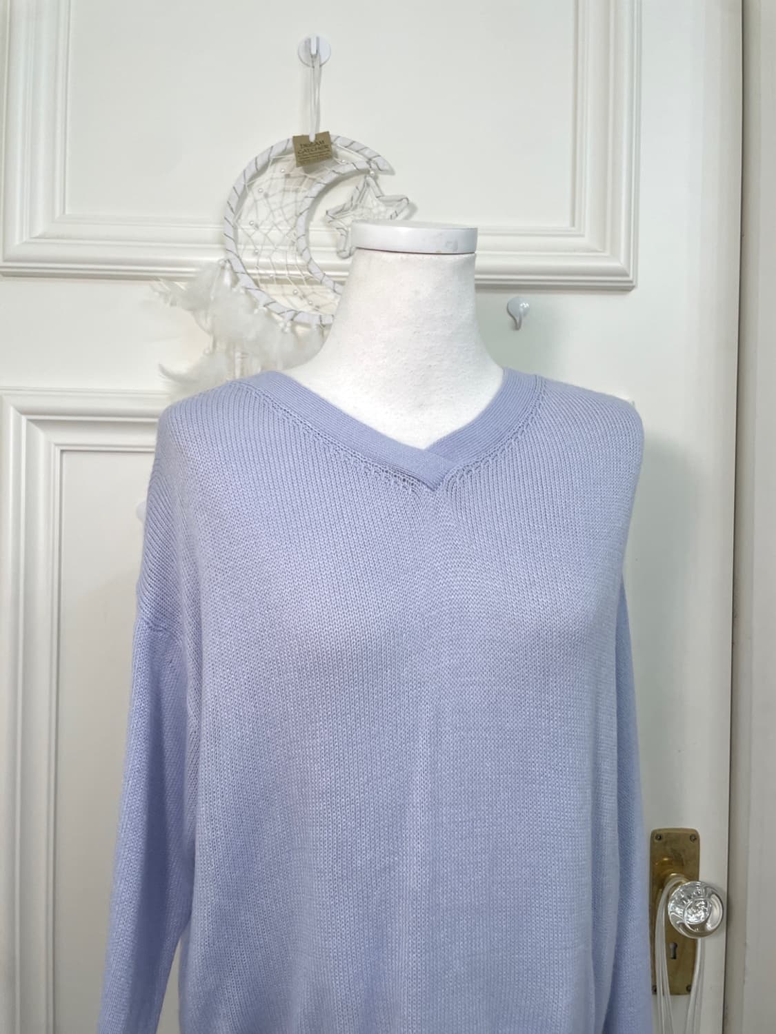 blueberry v-neck back button knit top 상품이미지5