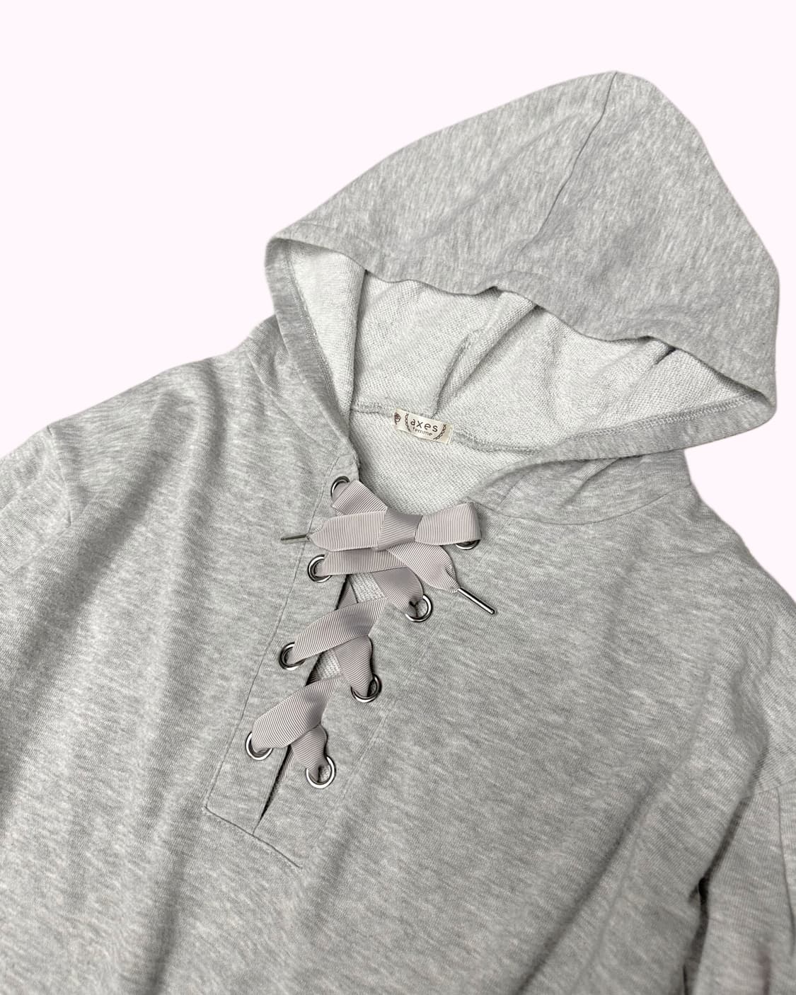 lace-up grey hood dress 상품이미지2