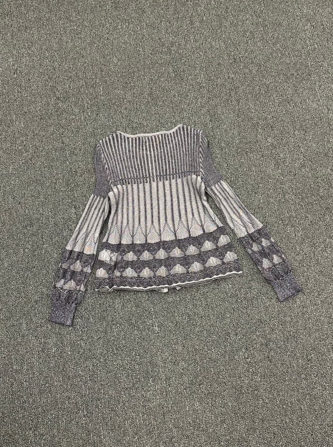 9)Japanese vintage 여성 레이스 패턴 그런지 가디건 상품이미지5