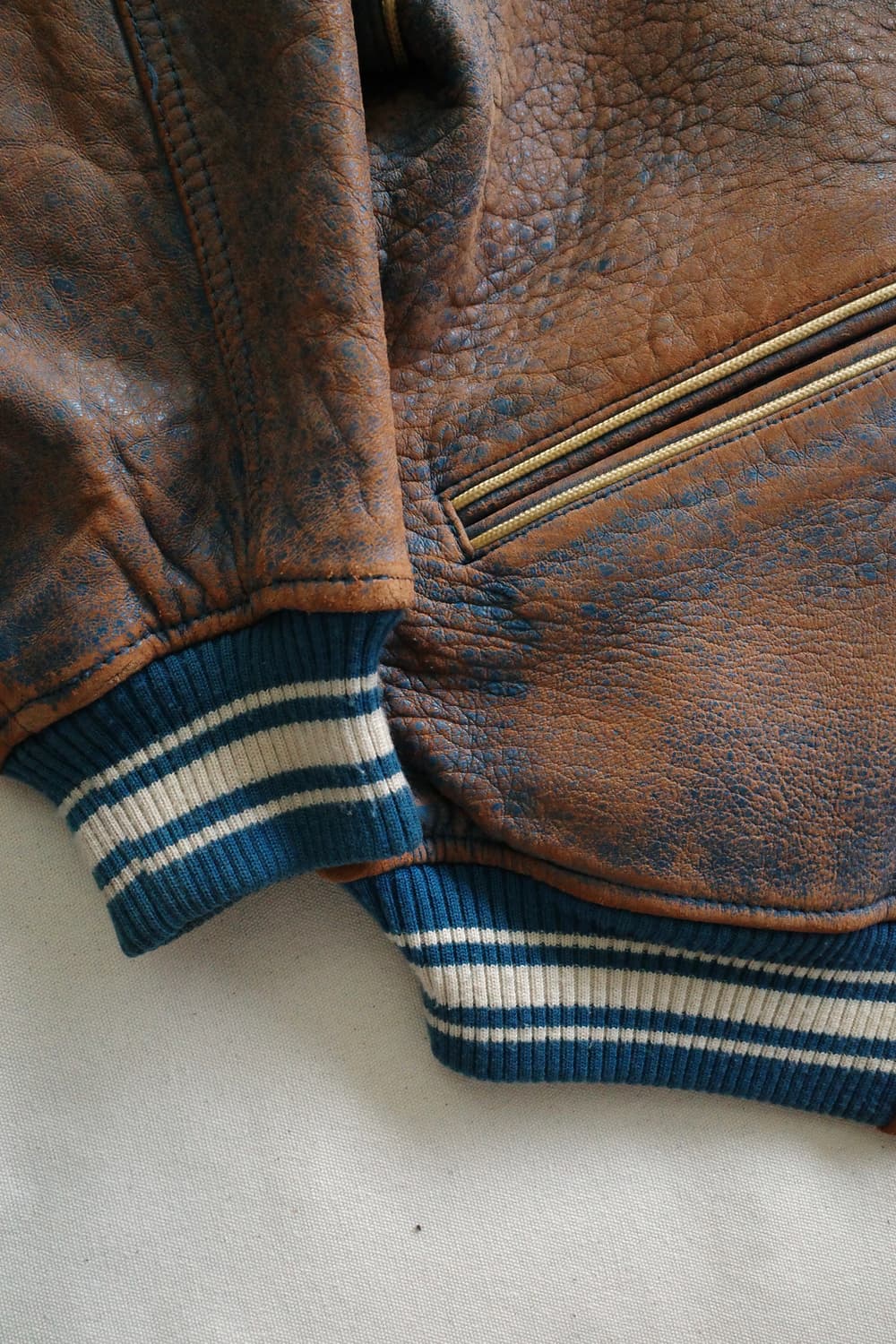 90s 아비렉스 레더 바시티 자켓 상품이미지5