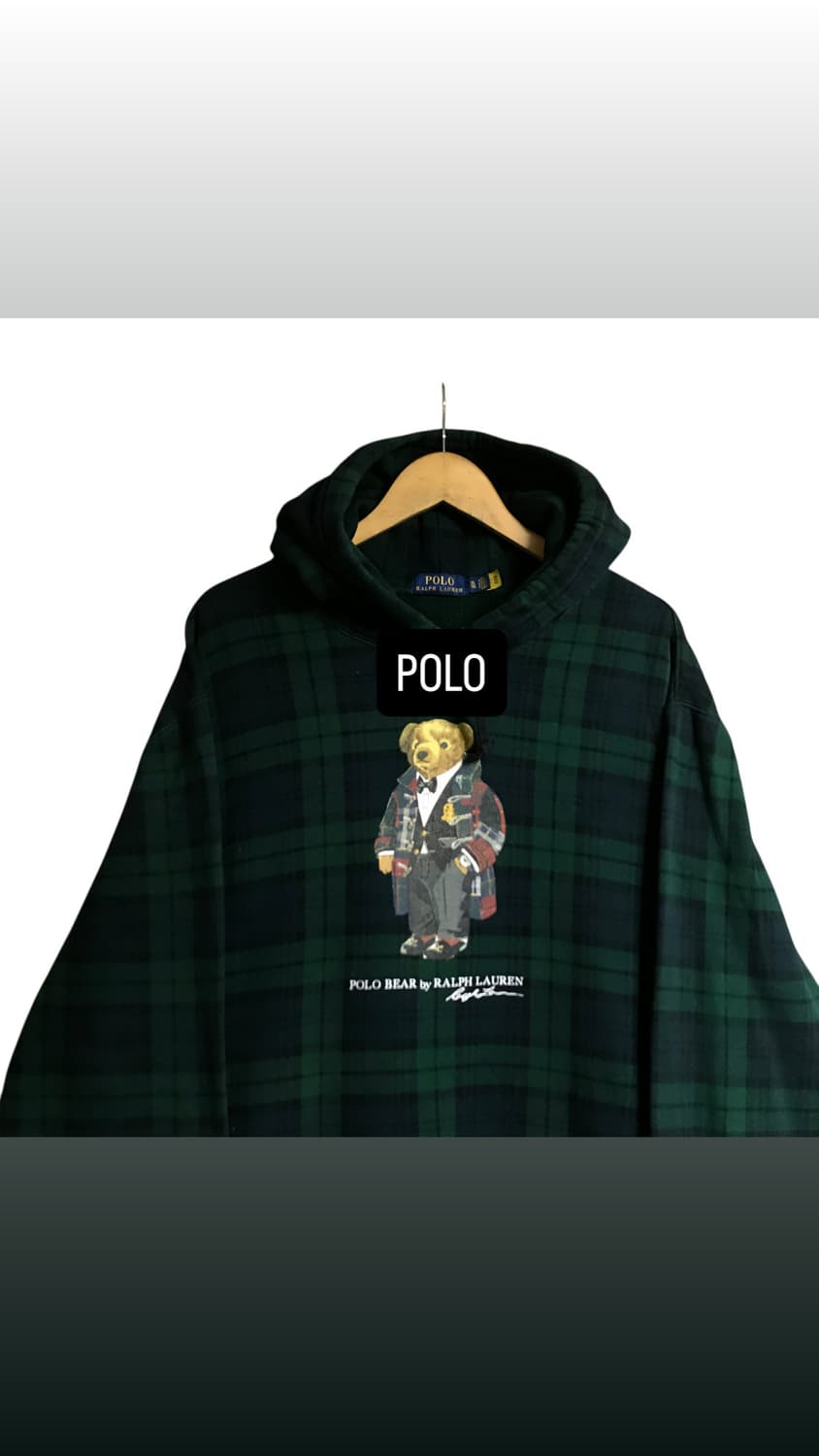 폴로 랄프로렌 타탄체크 신형 큐알라인 후드티 상품이미지1