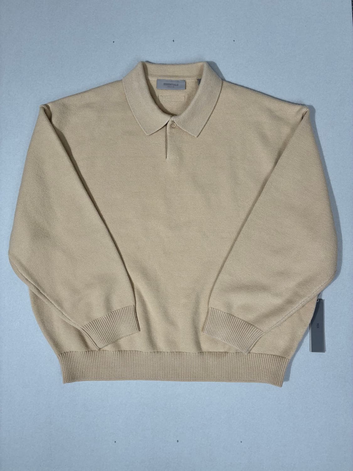 피어오브갓 에센셜 니트 롱슬리브 폴로 티셔츠 샌드컬러 L사이즈 상품이미지1