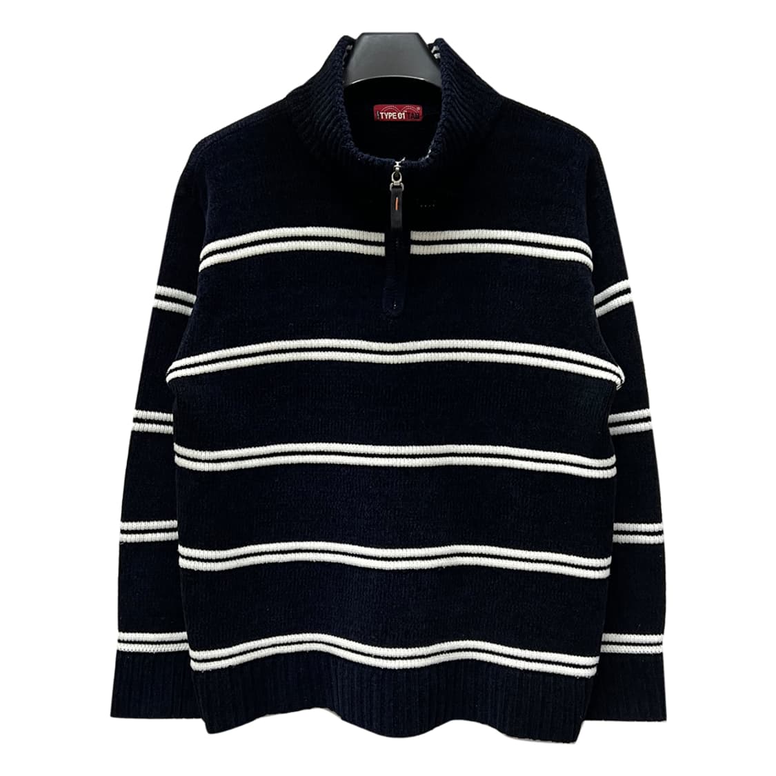 VTG 스트라이프 하프집업 니트 FREE 상품이미지1