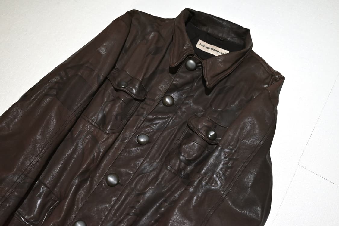 Emporio Armani 00s leather crab jacket 상품이미지1