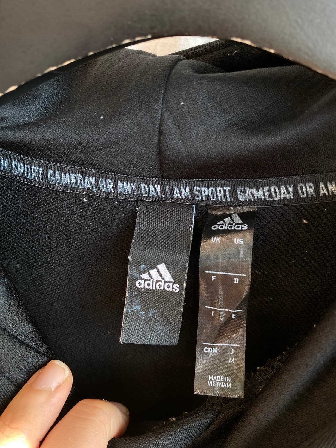 ADIDAS 블랙 후드맨투맨(M) 상품이미지8