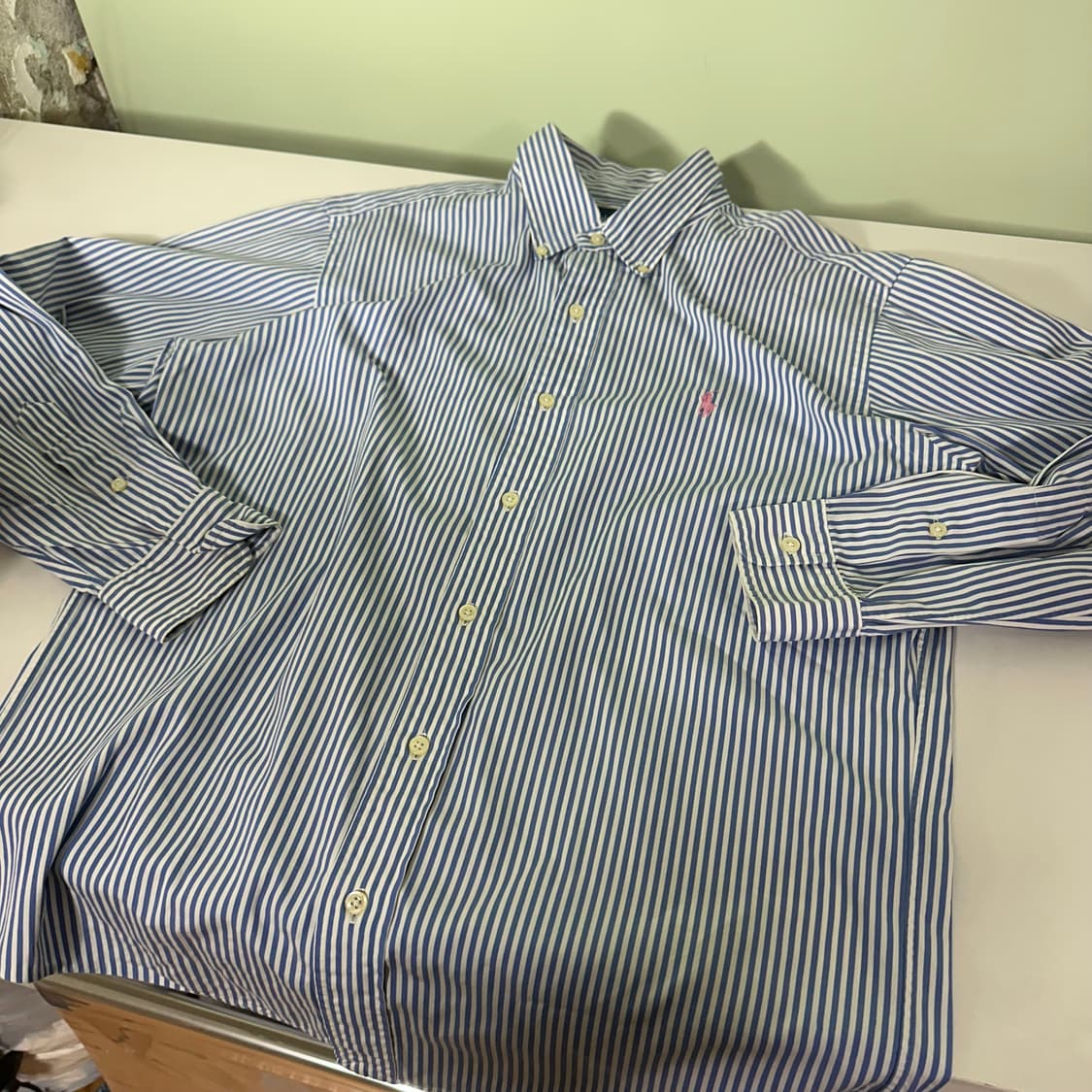100 L 폴로랄프로렌 커스텀핏 스트라이프 셔츠 남방 상품이미지3
