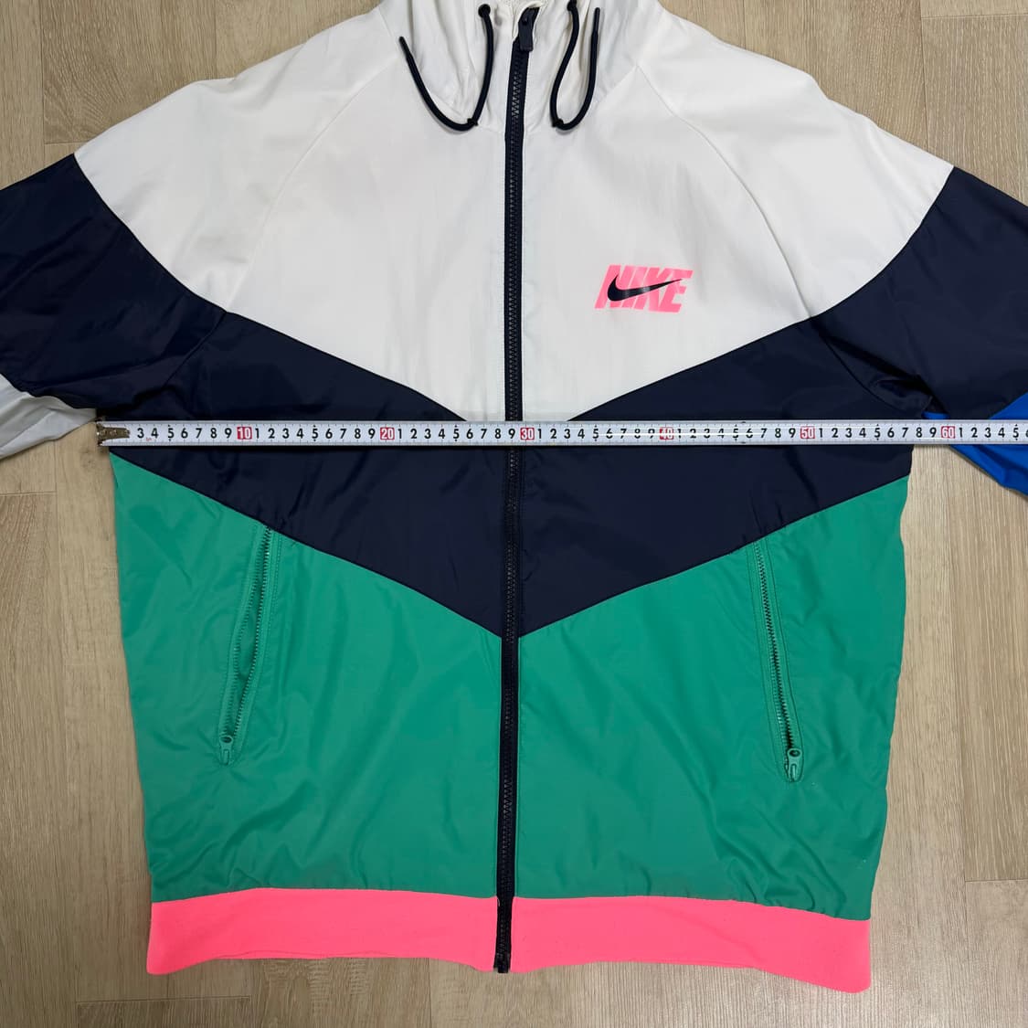 나이키 NSW 윈드러너 자켓 화이트 그린 핑크 XL 상품이미지3