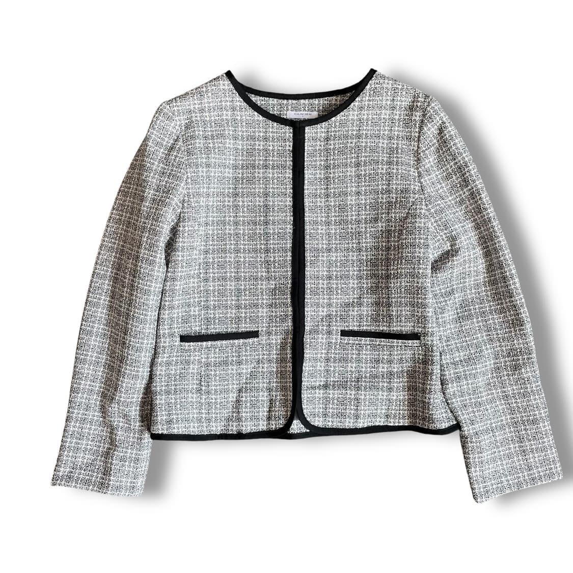 JPN 블랙화이트 트위드 자켓 L 상품이미지1