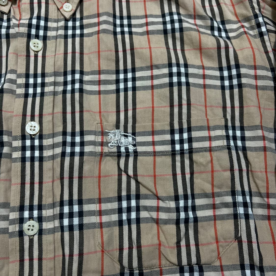 버버리 런던 기마로고 클래식 노바체크 셔츠 [라이트 브라운] L/100 상품이미지4