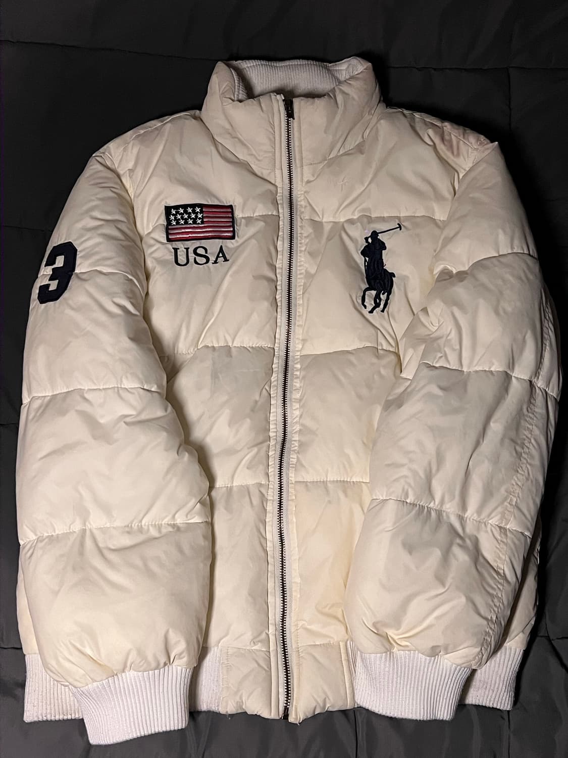폴로 성조기 아이보리 패딩 L 상품이미지1