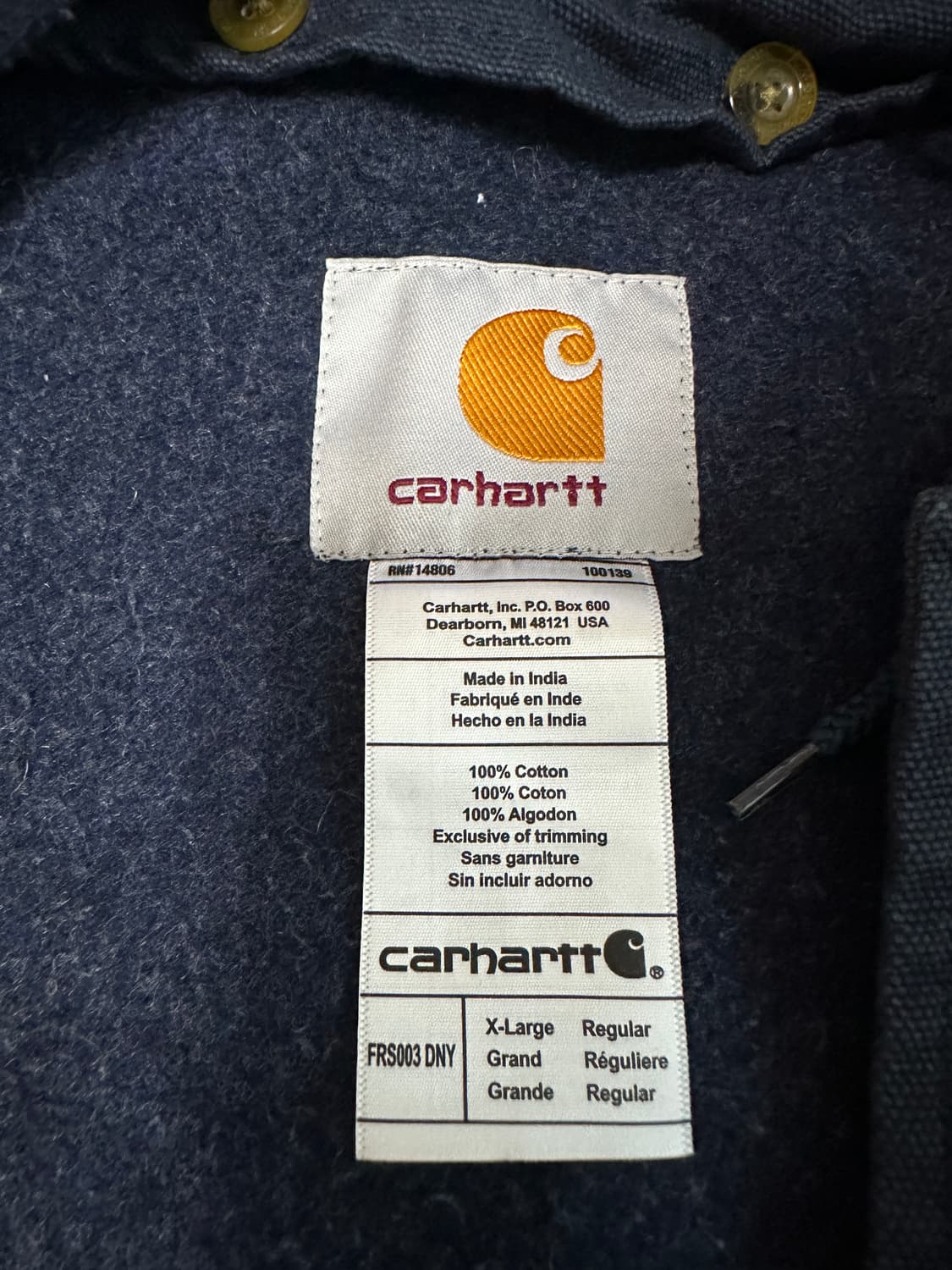 칼하트 x Honda 워크 후드자켓 네이비 XL 상품이미지6