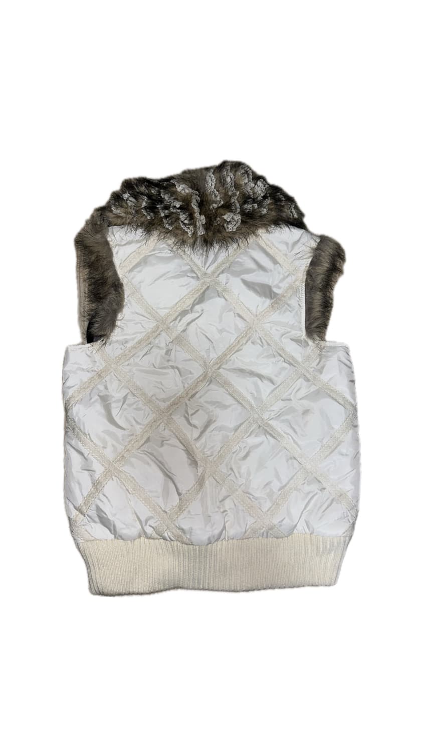 갸루 화이트 패딩 조끼 상품이미지2