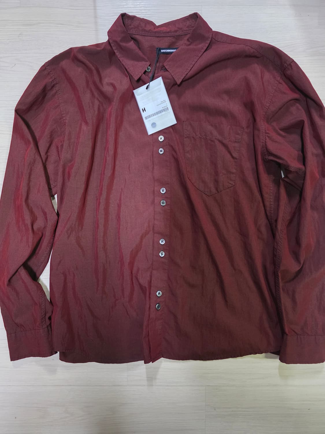 해칭룸 라나 셔츠 오버 다이드 다크 레드 3 상품이미지1