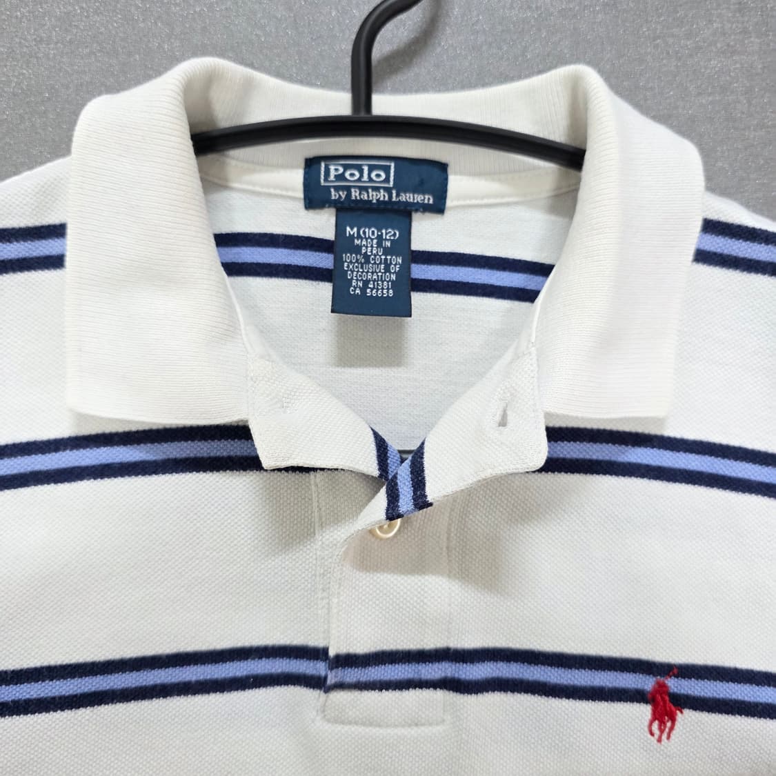 85 폴로 랄프로렌 스카이블루 스트라이프 반팔 카라티 상품이미지4