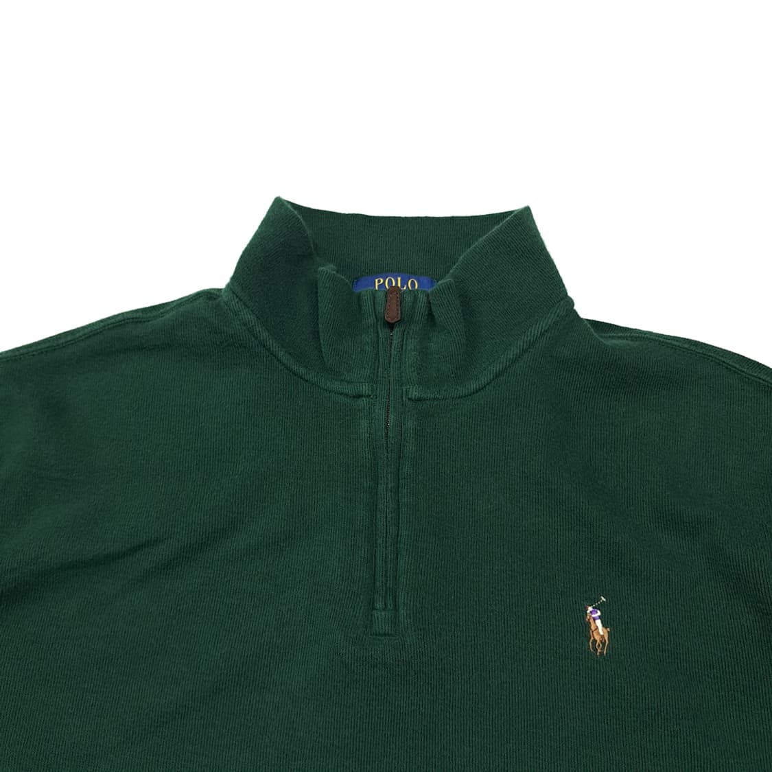 CL832 L 폴로 에스테이트립 가죽풀러 포레스트그린 하프집업 스웻셔츠 상품이미지2