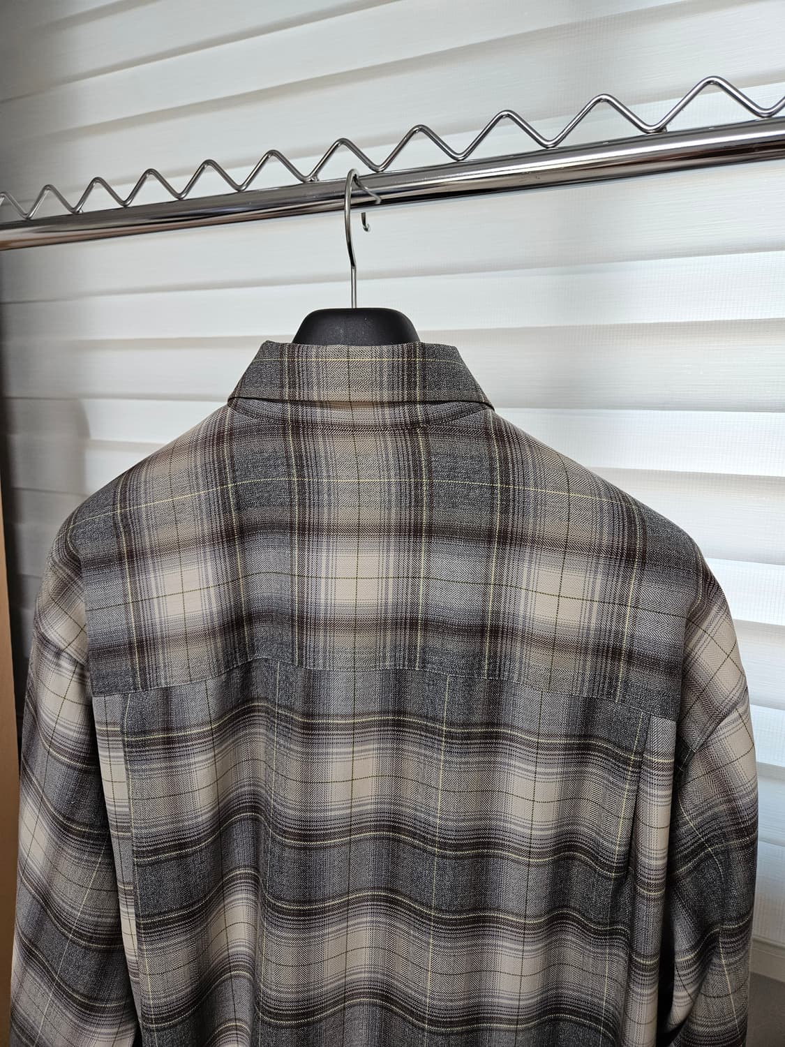 오라리/ 22AW 슈퍼 라이트 울 체크 셔츠 헤링본 브라운/ 4 상품이미지5