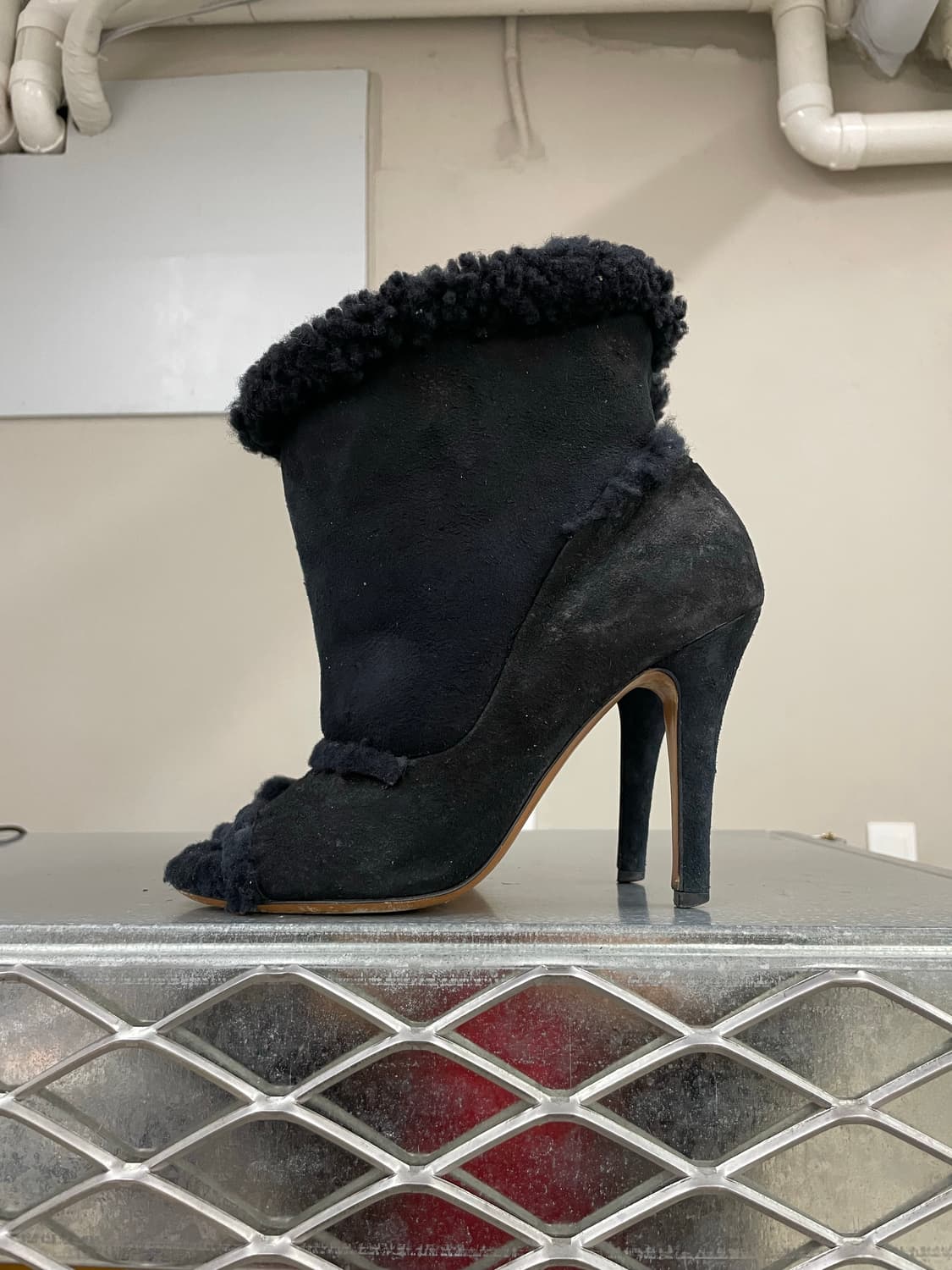 메종 마르지엘라 블랙 쉐어링 앵클 부츠 36 (gr-4713) 상품이미지1