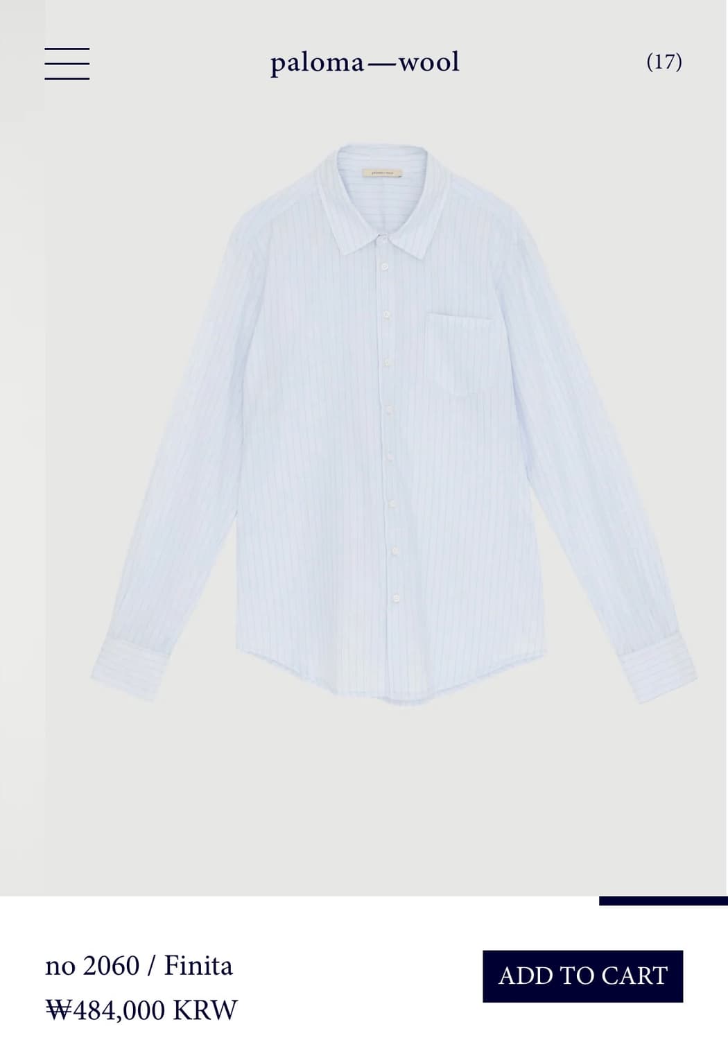[M,L,XL]팔로마울 Finita 스트라이프 셔츠/블루 상품이미지6