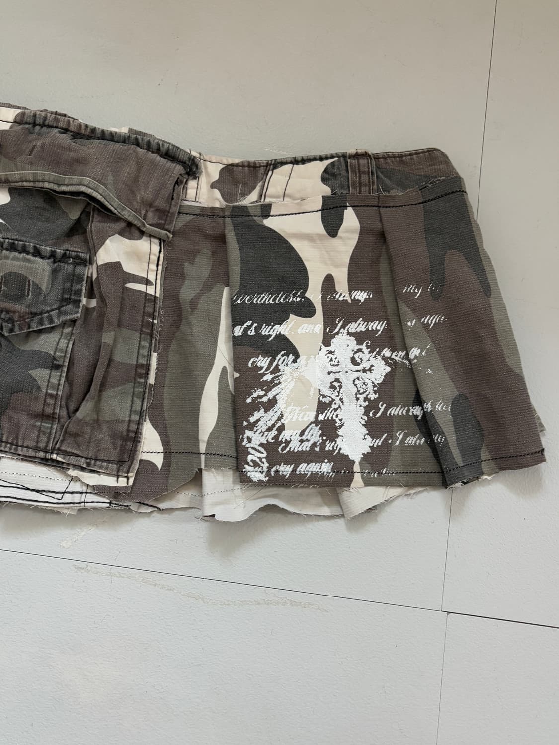 • camouflage pleats cargo skirt 상품이미지3