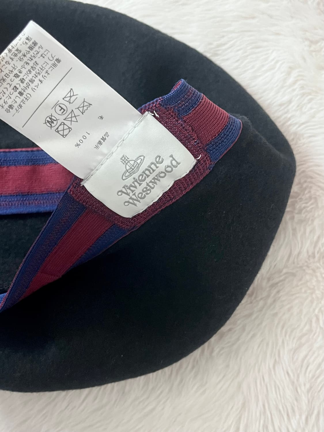 비비안웨스트우드 ORB 로고 울 베레모 블랙 상품이미지4