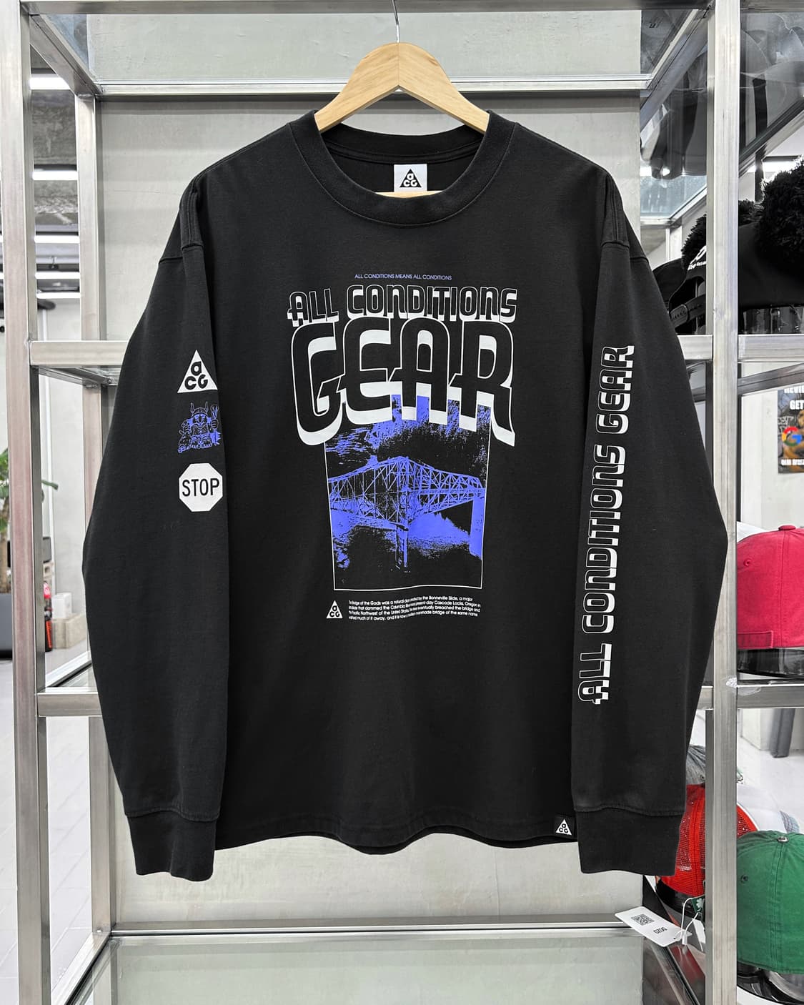 나이키 acg 브릿지 그래픽 블랙 롱슬리브 티셔츠 상품이미지1
