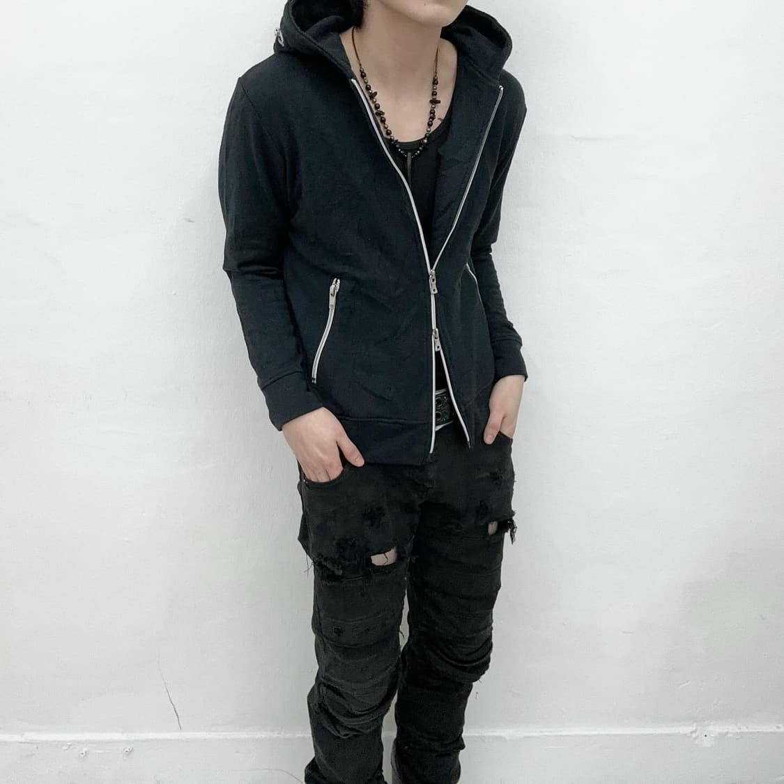 Semantic design multi zip hood jacket  상품이미지2