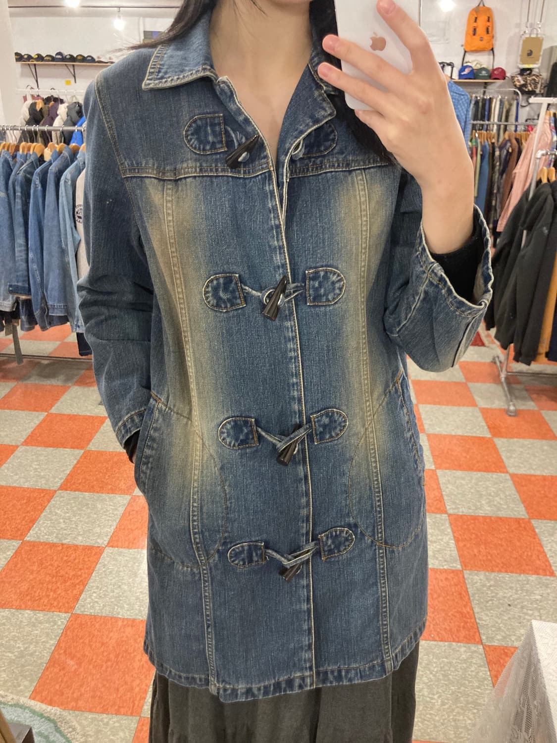 데님 떡볶이 코트 상품이미지1