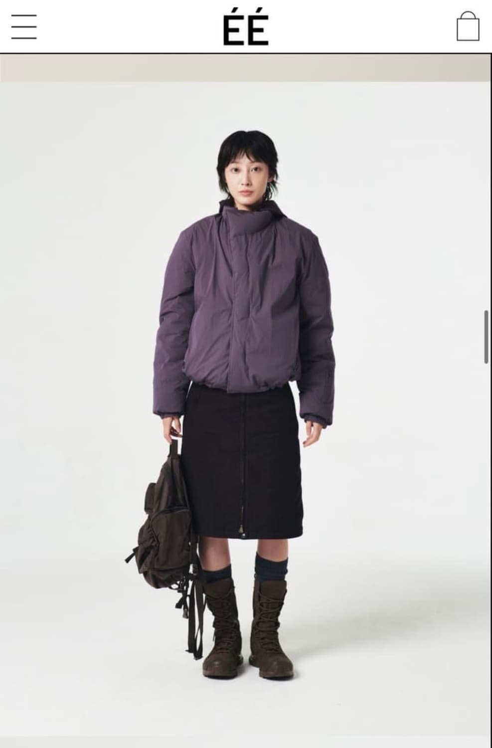 EE 누마레 퍼플 다운파카 패딩 XS 상품이미지7