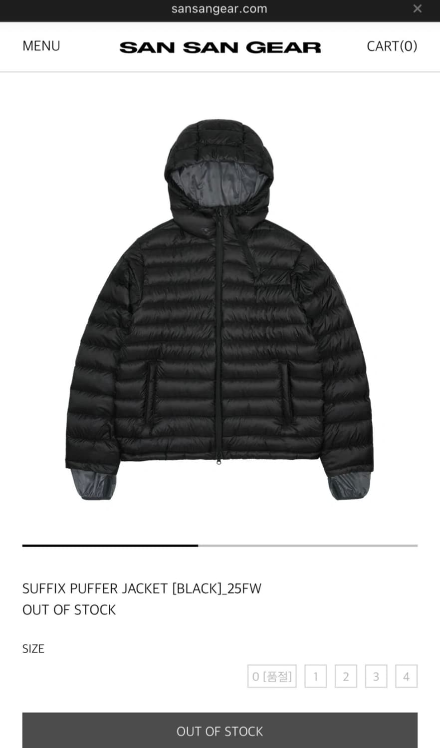 SUFFIX PUFFER JACKET [BLACK] 25FW 상품이미지1