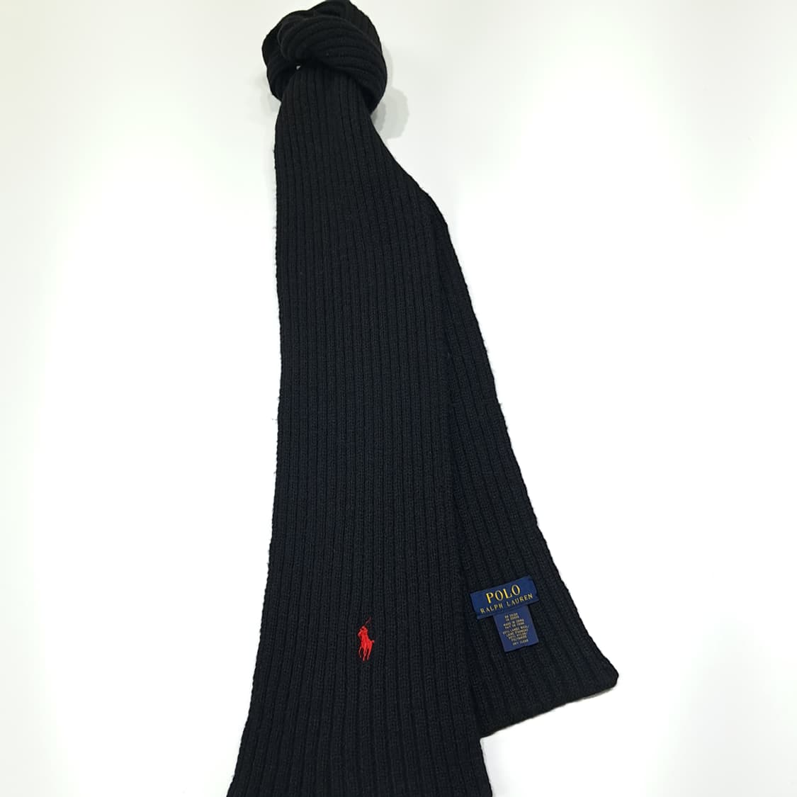 MX561 폴로 90s 램스울 리브 레드포니 블랙 머플러 목도리 상품이미지2