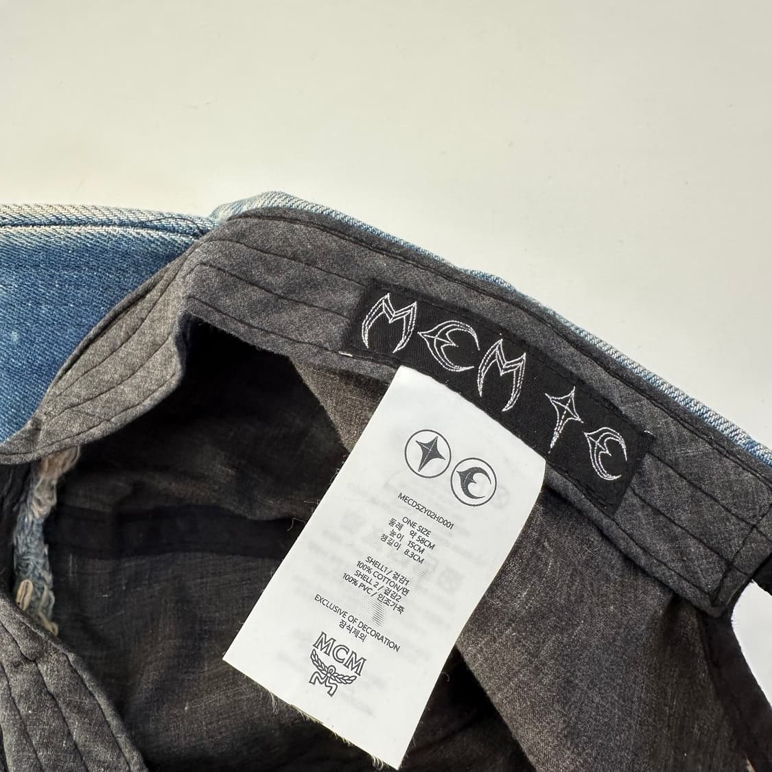 OS 떠그클럽 X MCM 레더포인트 트라이벌 데님볼캡 상품이미지6