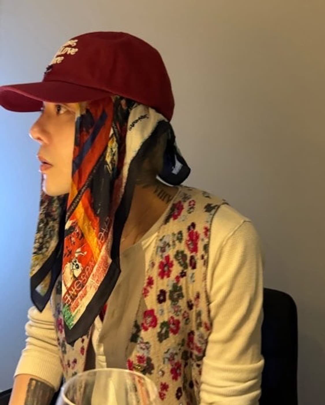 [OS]아모프레 self love 볼캡 버건디 지드래곤님 착용 상품이미지2