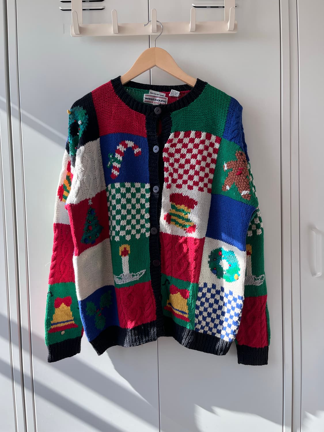 Westbound 체크블록 핸드메이드 니트 가디건  상품이미지5