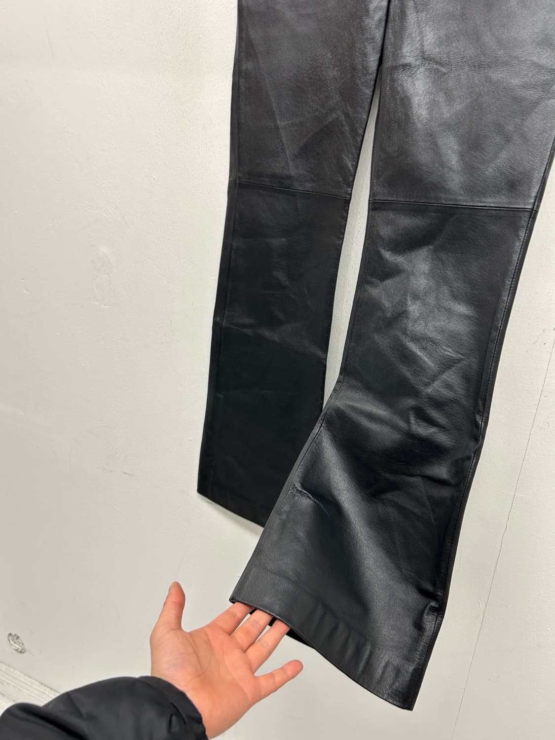 OTTO Collection  블랙 레더 부츠컷 팬츠 상품이미지3