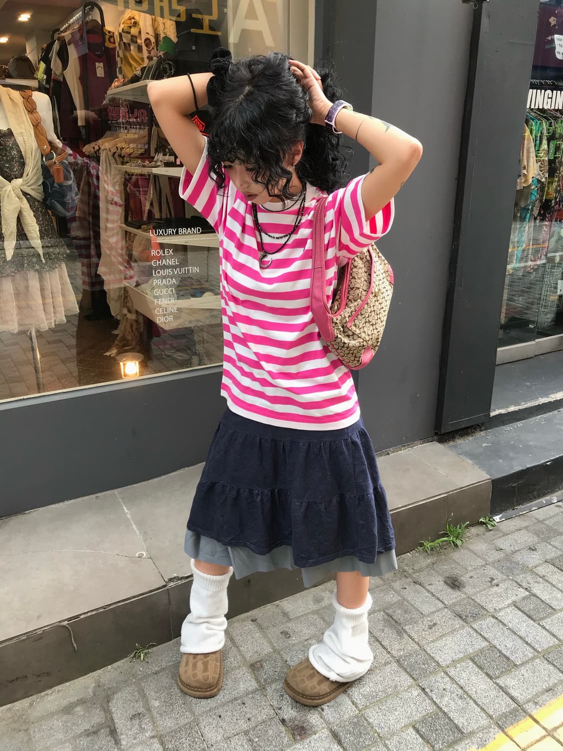 Bape Pink Stripe T-shirt ❌ 베이프 솔닷 ❌ 상품이미지2