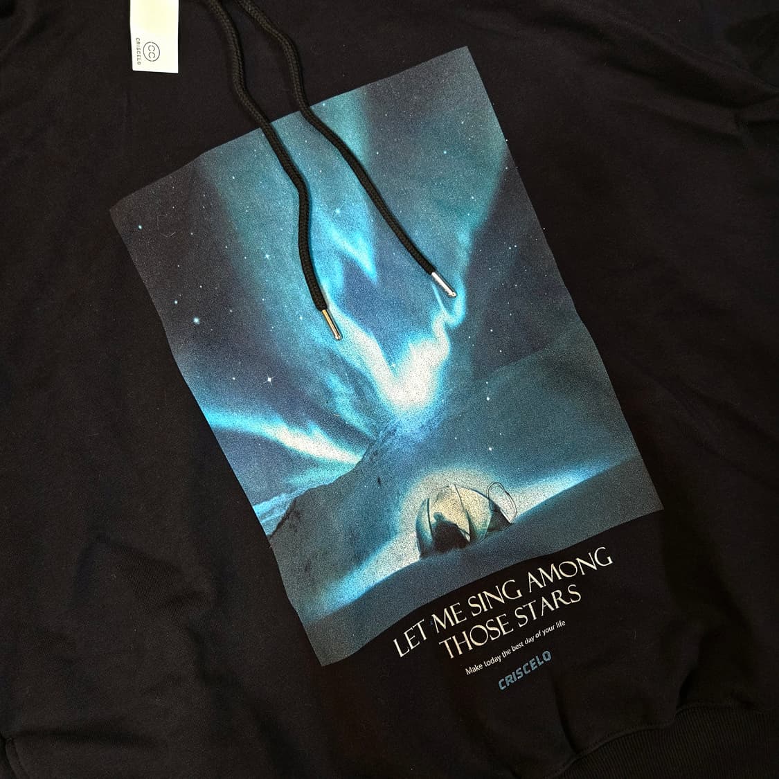 (새상품) 크리스첼로 공용 오로라 루즈핏 후드티셔츠 4size 상품이미지2