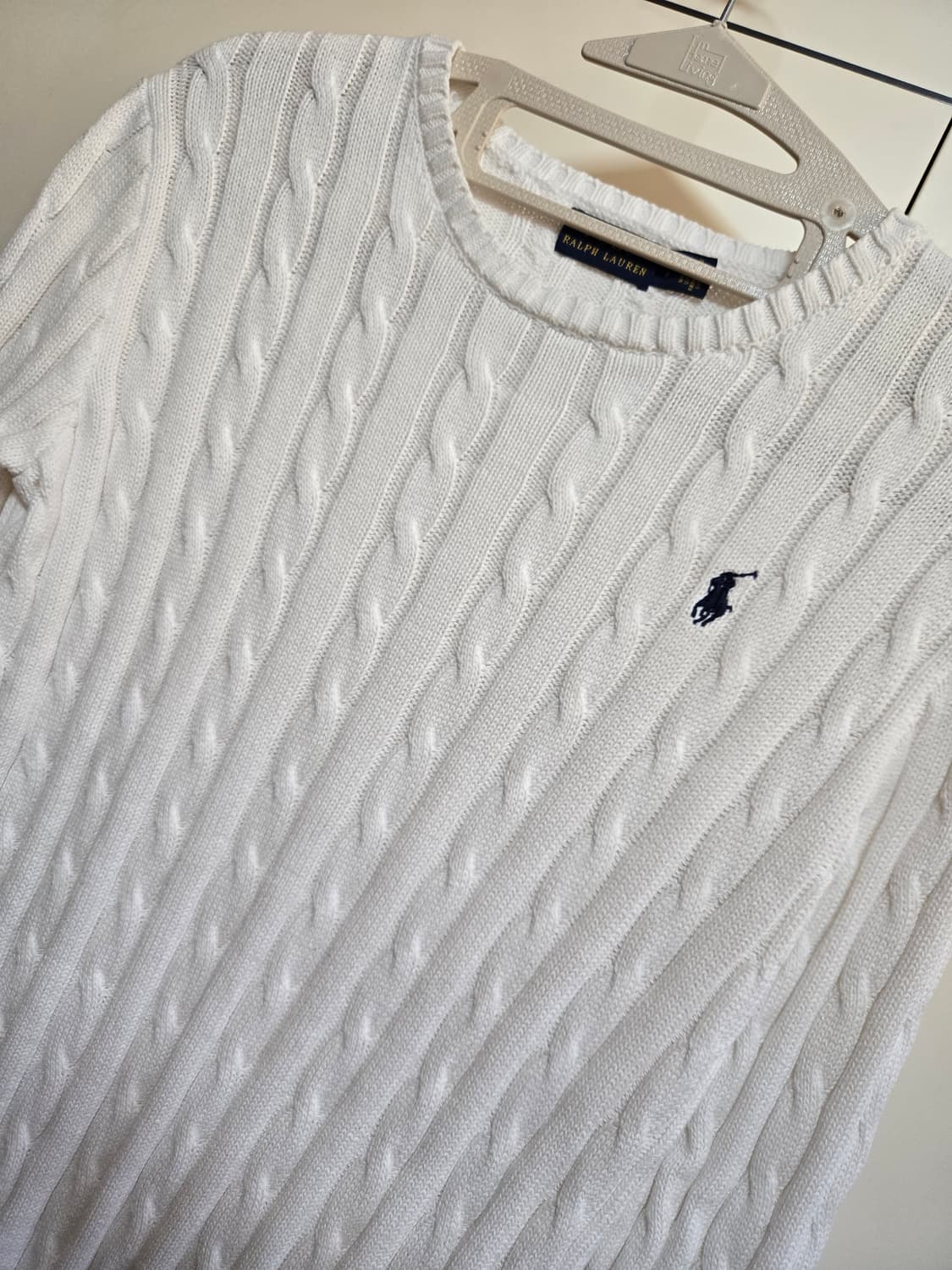 폴로 랄프로렌 여성 화이트 케이블 니트(S사이즈) 상품이미지1