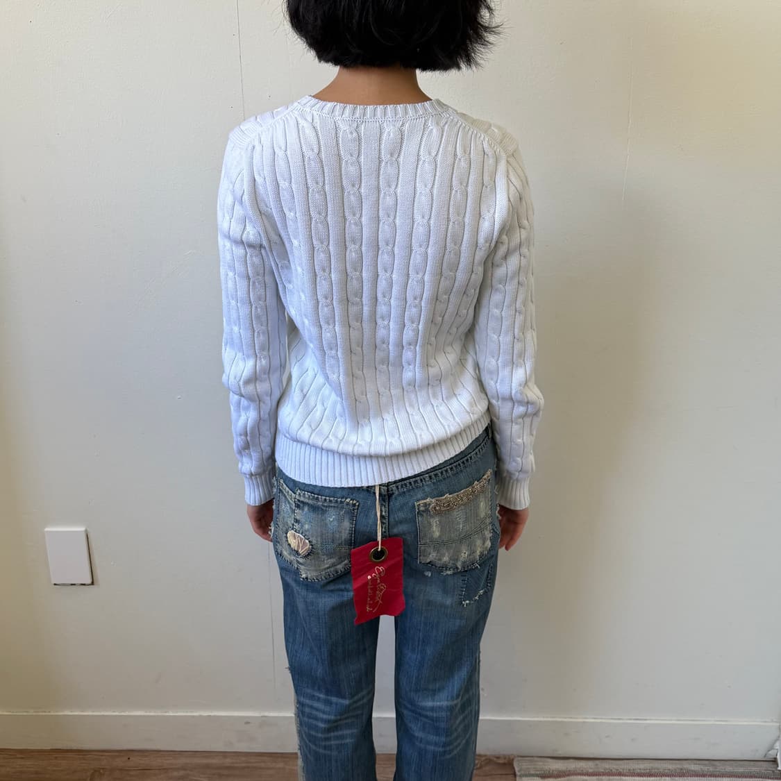 폴로 화이트 스웨터 상품이미지3