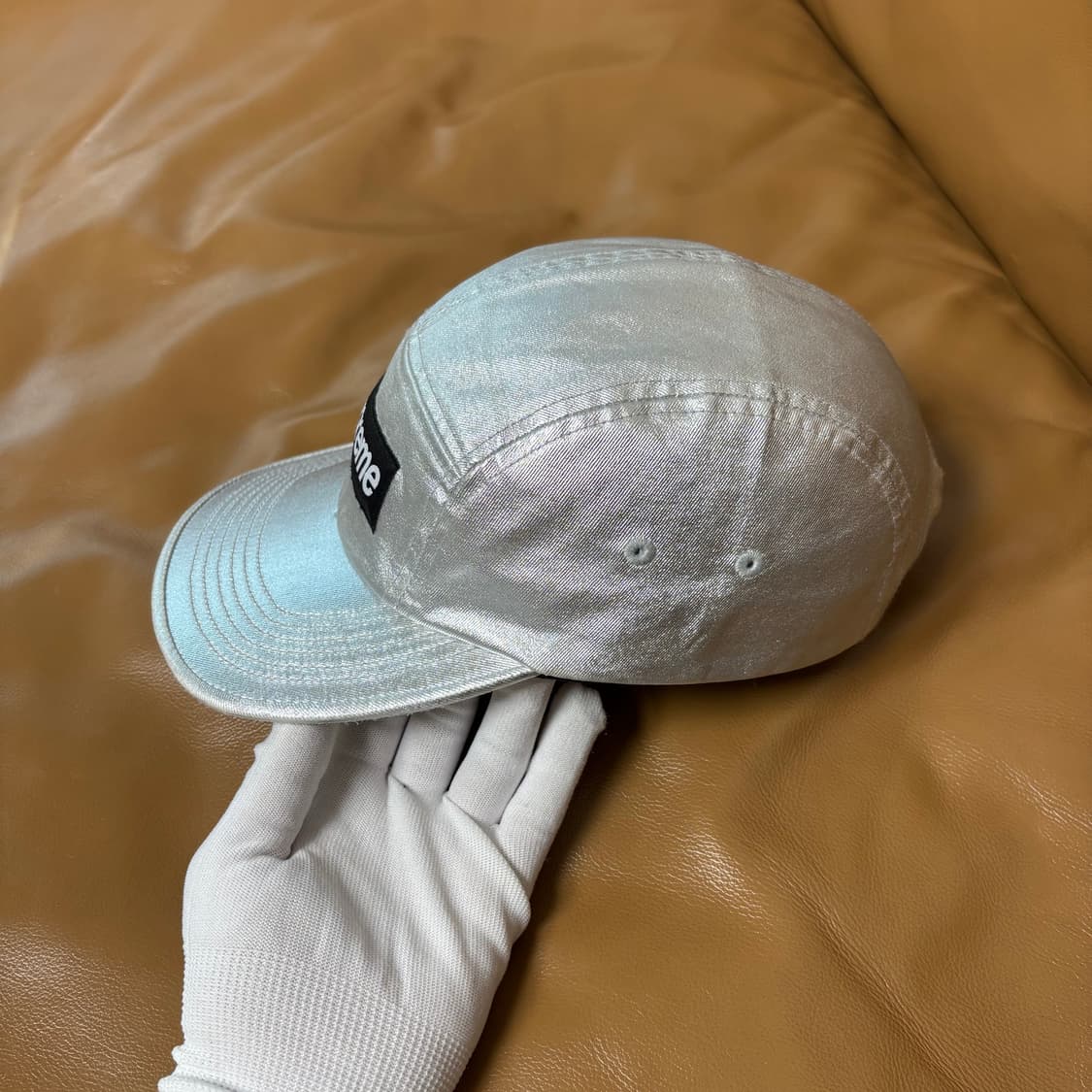 슈프림 캠프캡 모자 박스로고 워시드 실버 상품이미지4