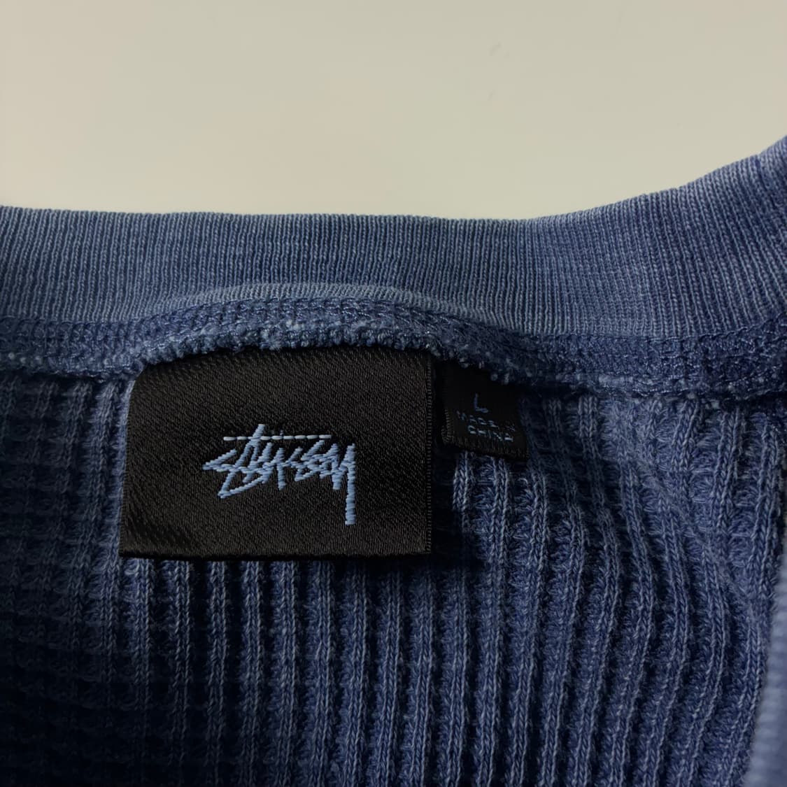 Stussy  스투시 래글런 써멀 블루 롱슬리브 와플니트  상품이미지5