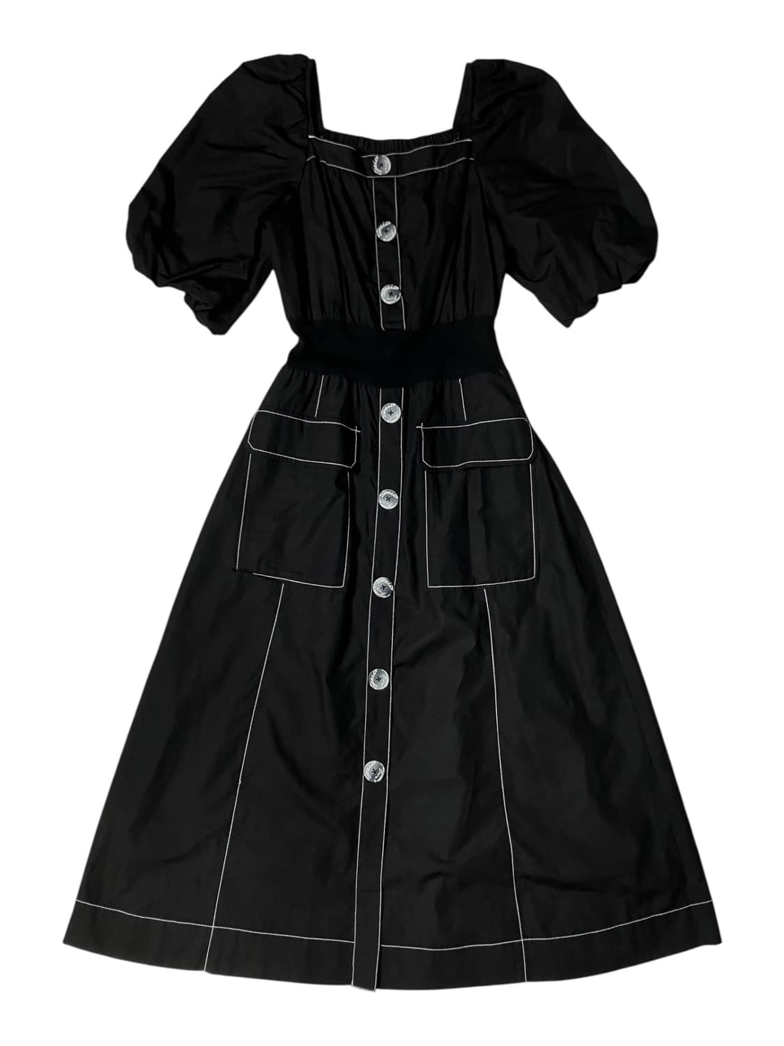 EGOIST 블랙 스티치 롱 원피스 55 상품이미지3