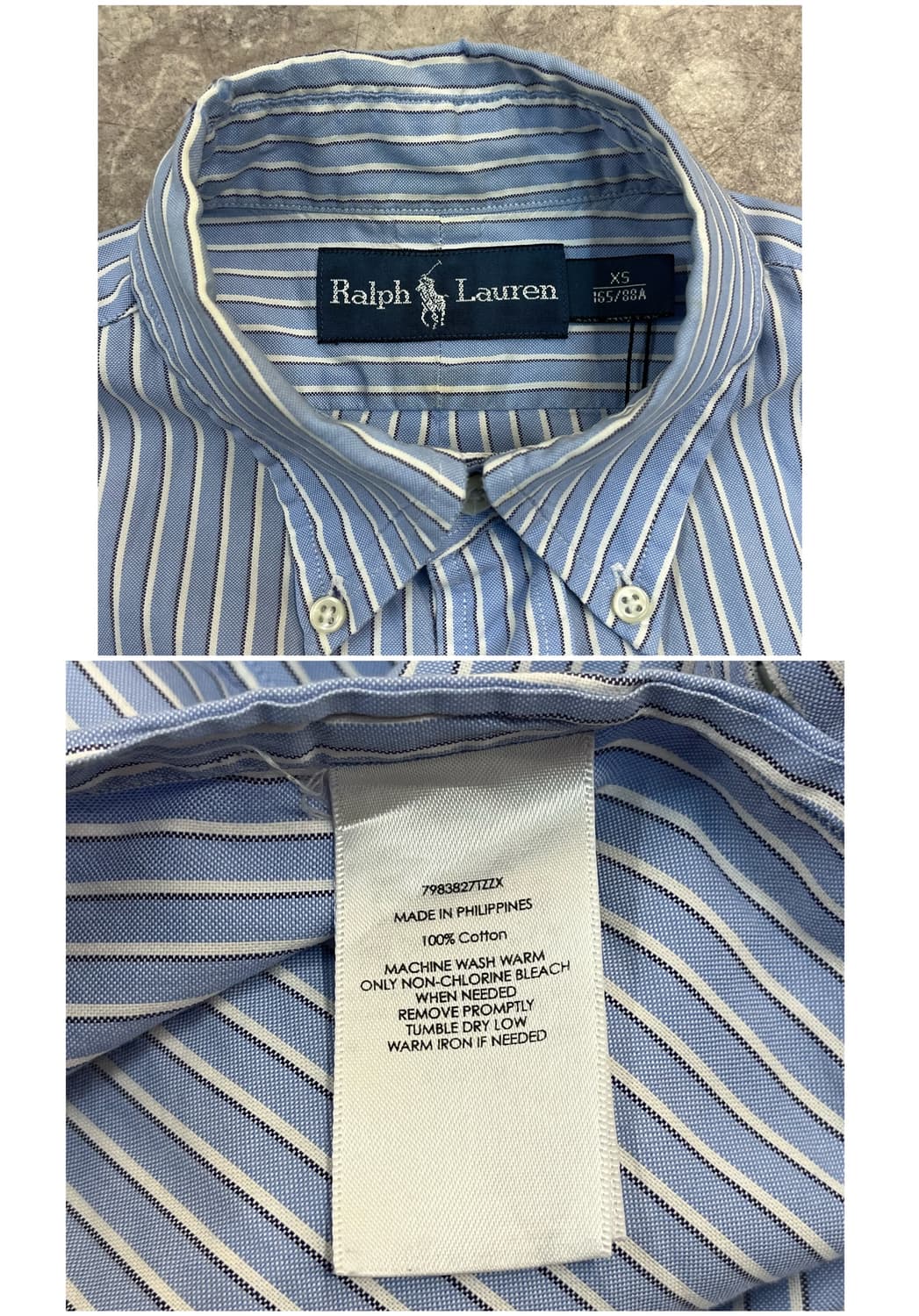 폴로 랄프로렌 스트라이프 셔츠 스카이블루 XS #csz3046  상품이미지4