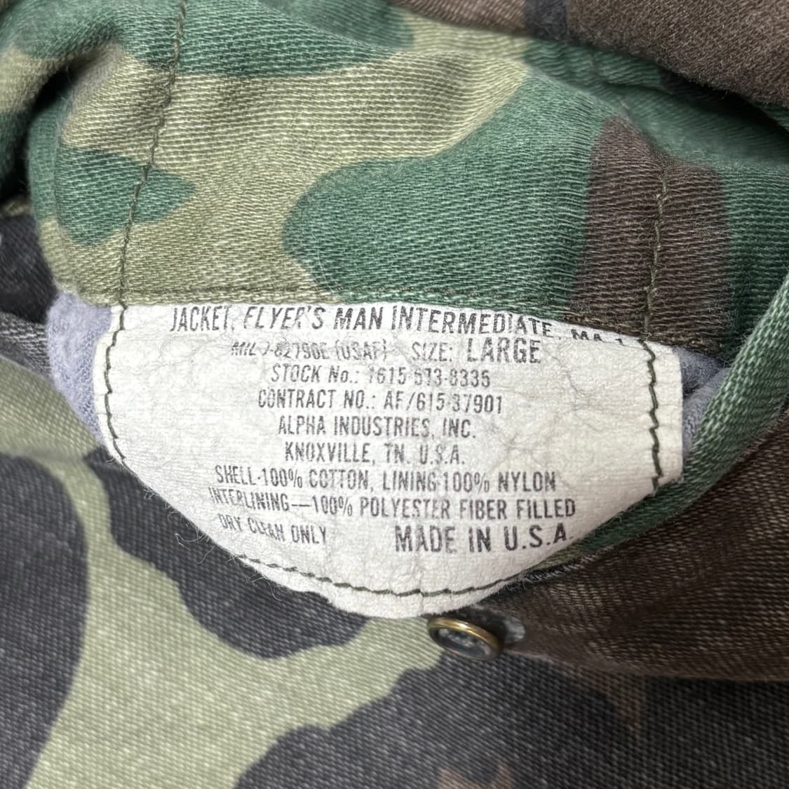 70s 알파 인더스트리 e타입 라프 우드랜드 카모 ma-1 마원 봄버 상품이미지4