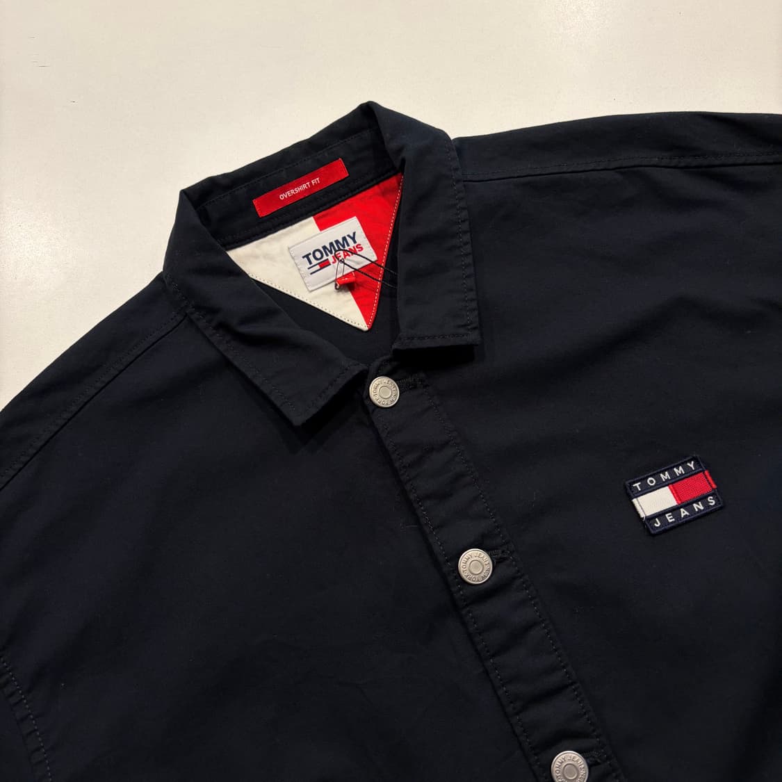 [M] 타미힐피거 타미진스 빅로고 네이비 코튼 셔츠 D115 상품이미지3