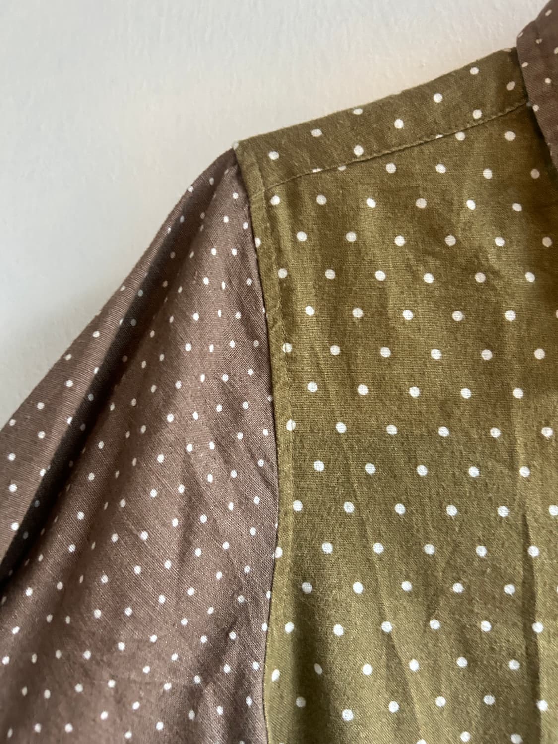 땡땡이 패치워크 셔츠원피스  상품이미지3