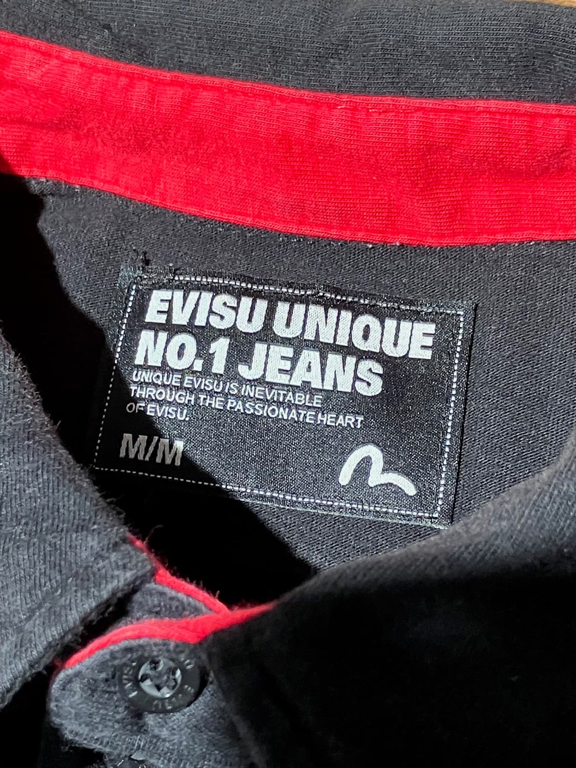 Evisu 오버로크 52 배색 반팔 카라셔츠 M 상품이미지5