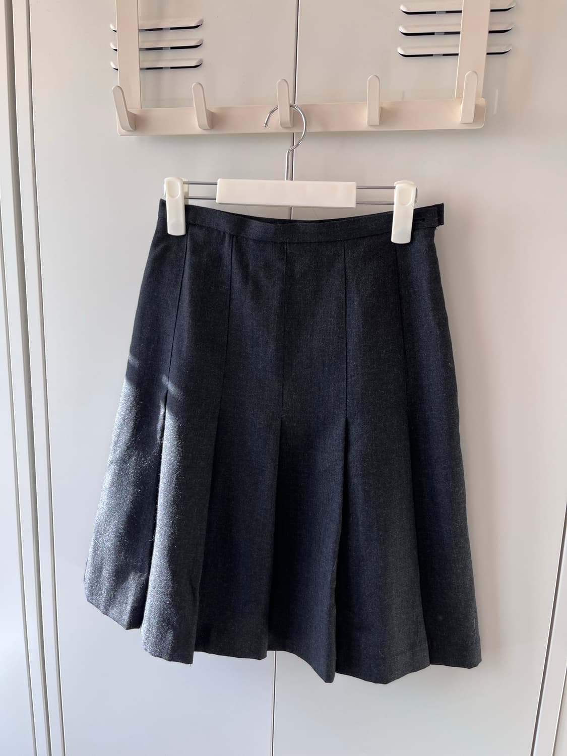 Japanese 빈티지 차콜 주름 플리츠 미디 스커트 상품이미지6