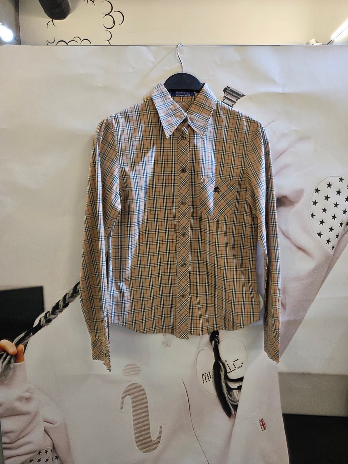 BURBERRY 버버리 베이지 노바체크셔츠💯 상품이미지3