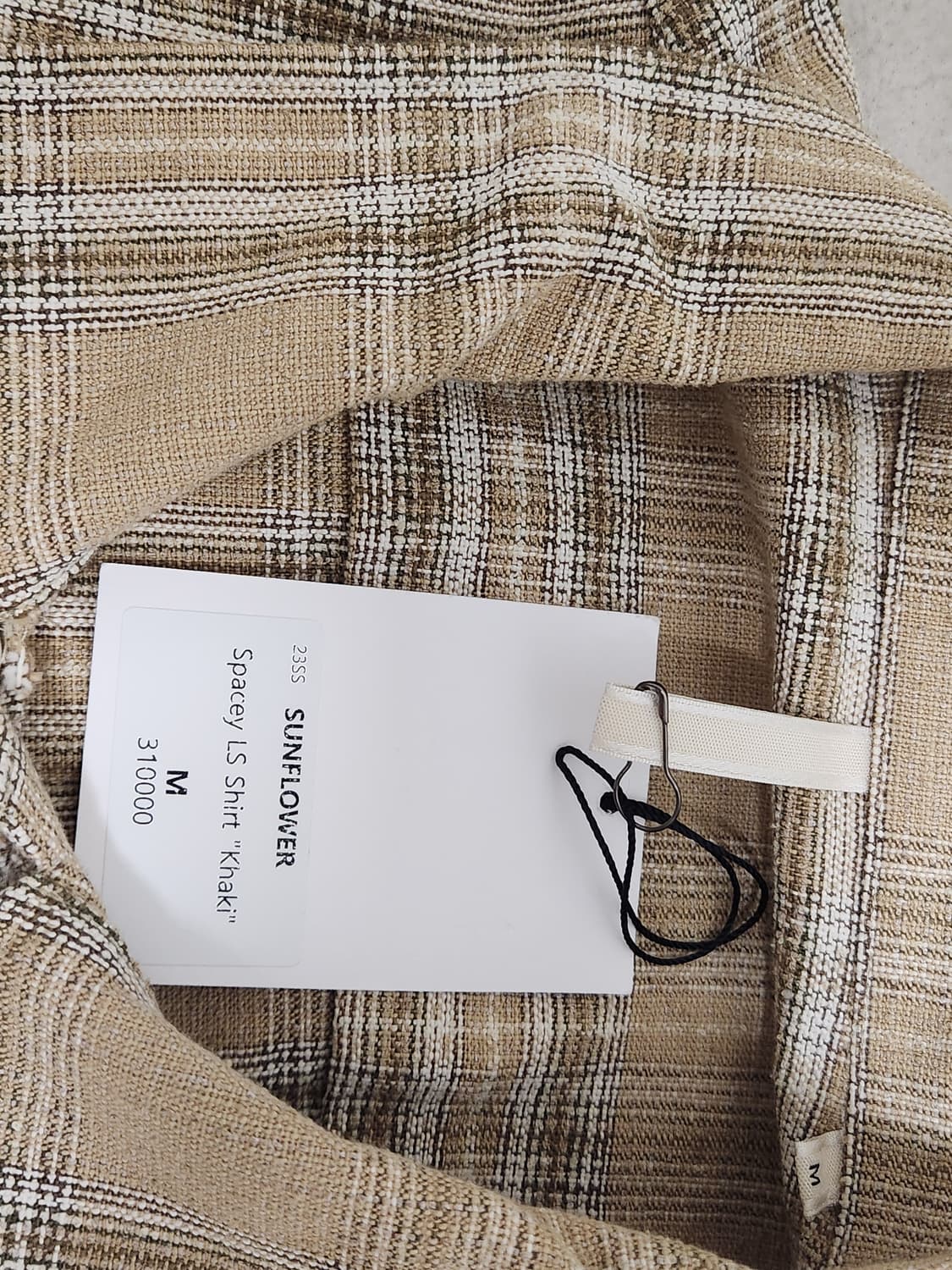 썬플라워 카키 체크셔츠 상품이미지2