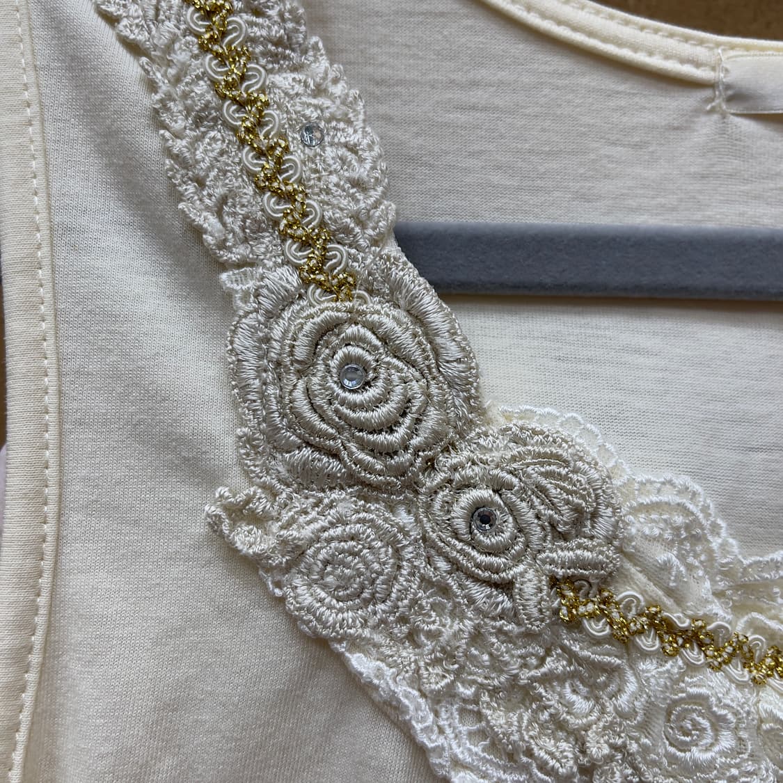 일본빈티지 엑시즈팜 로즈 레이스나시 상품이미지4